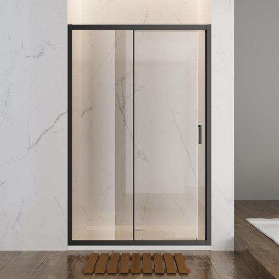 Famanu Duschkabine Schiebetür 120x185 cm Sicherheitsglas Matt Schwarz