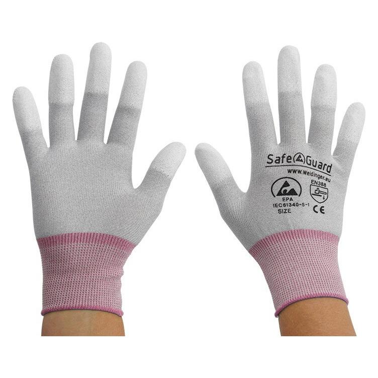 Top Swede ESD-Handschuh, beschichtete Fingerkuppen (grau) Grösse XS: grau/beere (XS) (SG-HS-GR-NY-L-SG-GREY-JCA-202-XS)