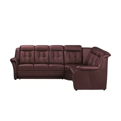 Polstermöbel Oelsa Komfort-Ecksofa aus Leder  Andorra , rot , Maße (cm): B: 272 H: 99 T: 238.0
