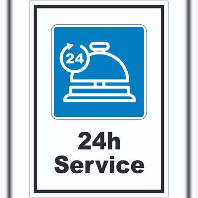 HB-Druck 24H Service Aufkleber A7 (74x105mm)