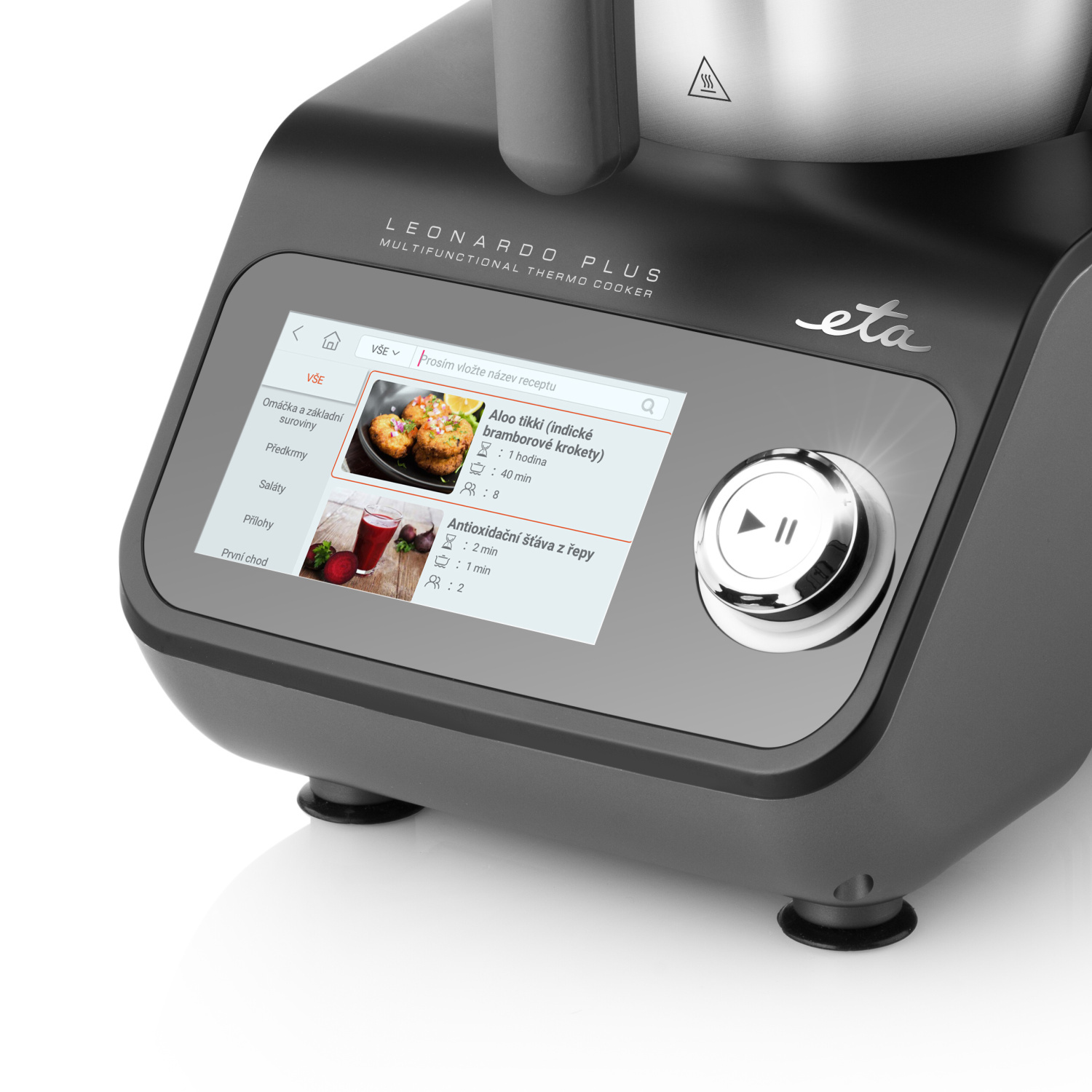 ETA Leonardo Plus I Küchenmaschine mit Kochfunktion und Waage I Dämpfen I Garen I 1000 W I 3.5l Edelstahlschüssel I LCD Display I integrierte Rezepte
