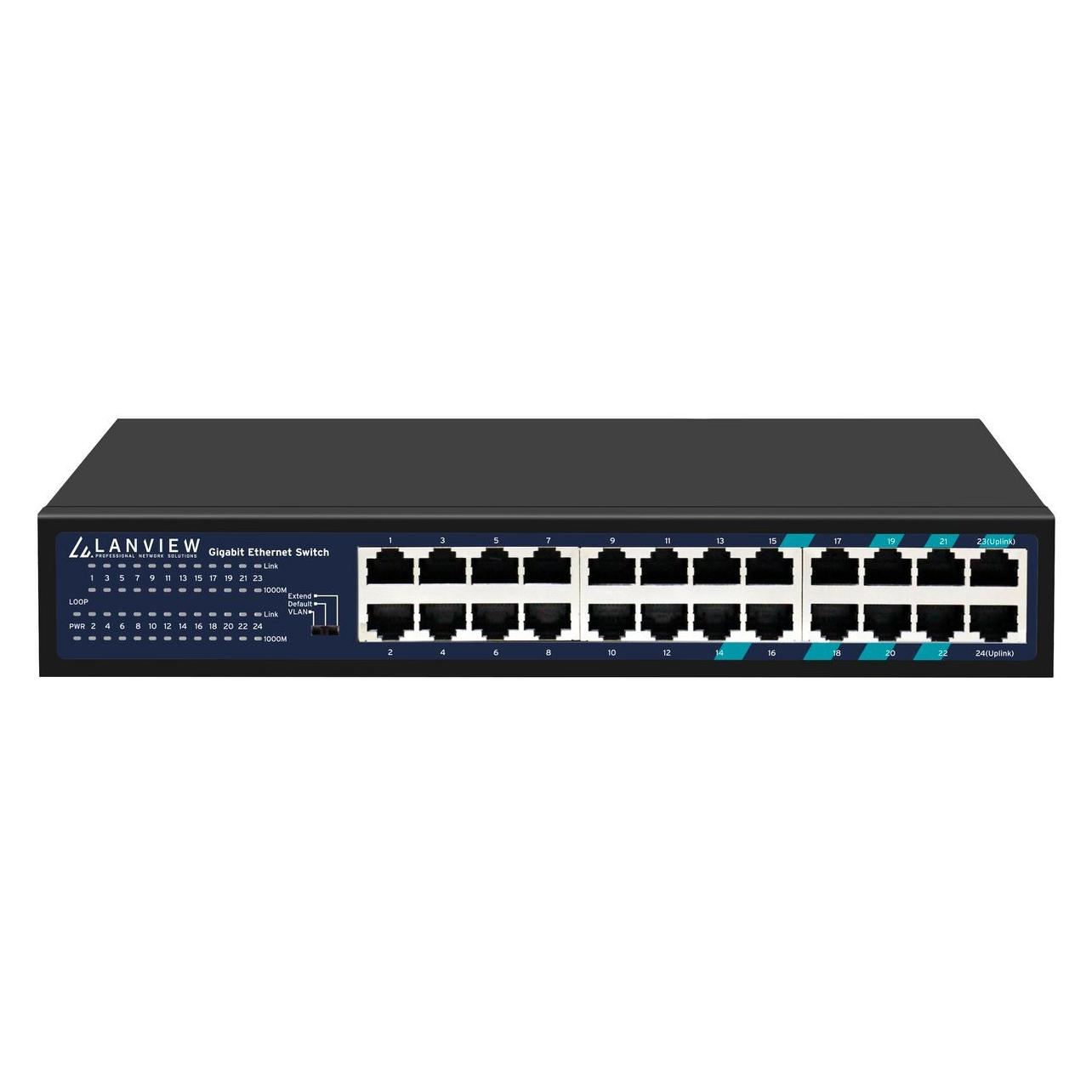 Lanview Unmanaged 24-Port Full (24 Ports) (LVN-1U-24PORT-1G)