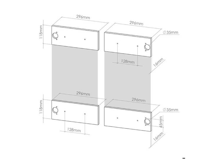 Façade de cuisine R-Line 59.2x59cm façade de meuble pour meuble mural vitré Noir Haute brillance Vicco 40925