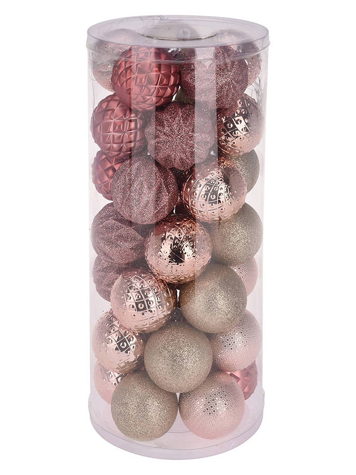 WellHome Christbaukugeln in Rosa - 35 Stück - Ø 6 cm - onesize