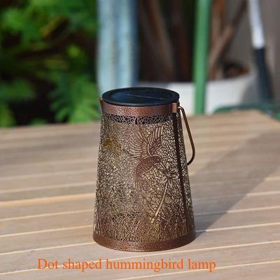 Uplifted Finds Solar Hollow Iron Hummingbird Lantern   Waterproof Outdoor Courtyard Garden Projection Decor a