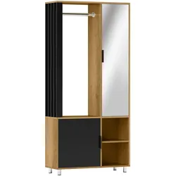 GARDEROBENSCHRANK mit Spiegel, Kleiderstange & Schuhschrank