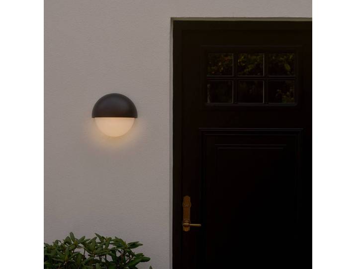 Nordlux Aussenwandleuchte Scorpius Maxi Round, dimmbar, schwarz, Kunststoff, Wandleuchte außen
