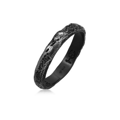Silberring HAZE & GLORY "Ring Bandring - Sun Chaser 925 Silber" Gr. 62, schwarz, Fingerringe, Herren, 62, Silber 925 (Sterlingsilber), Silberring