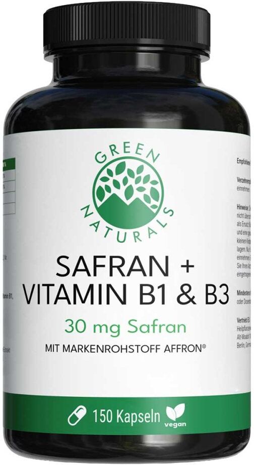 Green Naturals Safran 30 Mg+vitamin B1+b3 Veg.kps. 150stk
