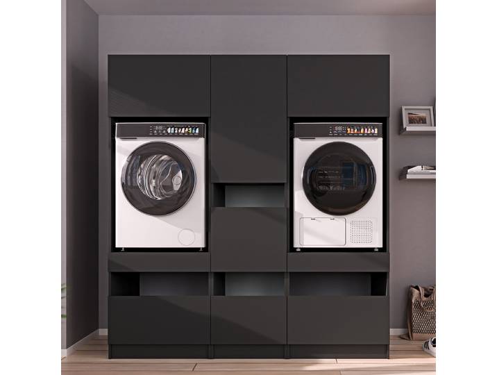 HWR Smart Kombi H 186 x 200 x 68cm Grau/Anthrazit