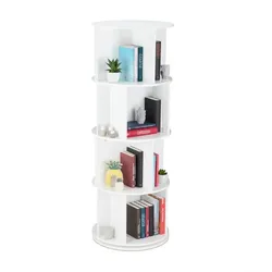Relaxdays Drehbares Bücherregal mit 12 Fächern Weiß