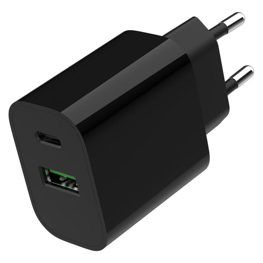 Gembird Power Delivery Charger USB-A USB-C Black (20 W, 2 Ports) (TA-UC-PDQC20-01-BK)