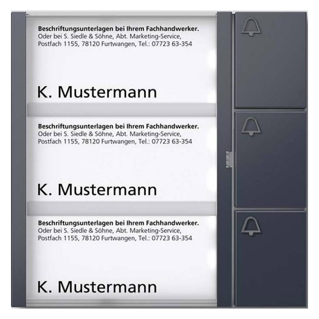 Siedle Bus-Tasten-Modul anthrazitgrau BTM 650-03 AG (Kabelgebunden) (210004909-00)
