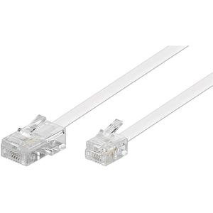 Goobay Telefonkabel 93061 Anschlusskabel, 3m, RJ45-Stecker / RJ11/RJ14-Stecker, weiß