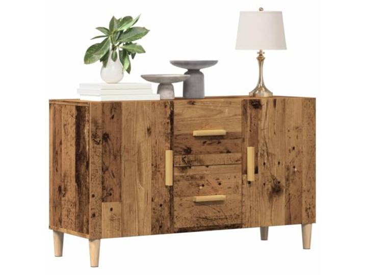 HEFZGDB Stilvolles Sideboard für die Inneneinrichtung mit viel Stauraum für die Wohnung, Sideboard Altholz-Optik 100x36x60 cm Holzwerkstoff mit 2 Türen und 2 Schubladen, Weißes mit Türen