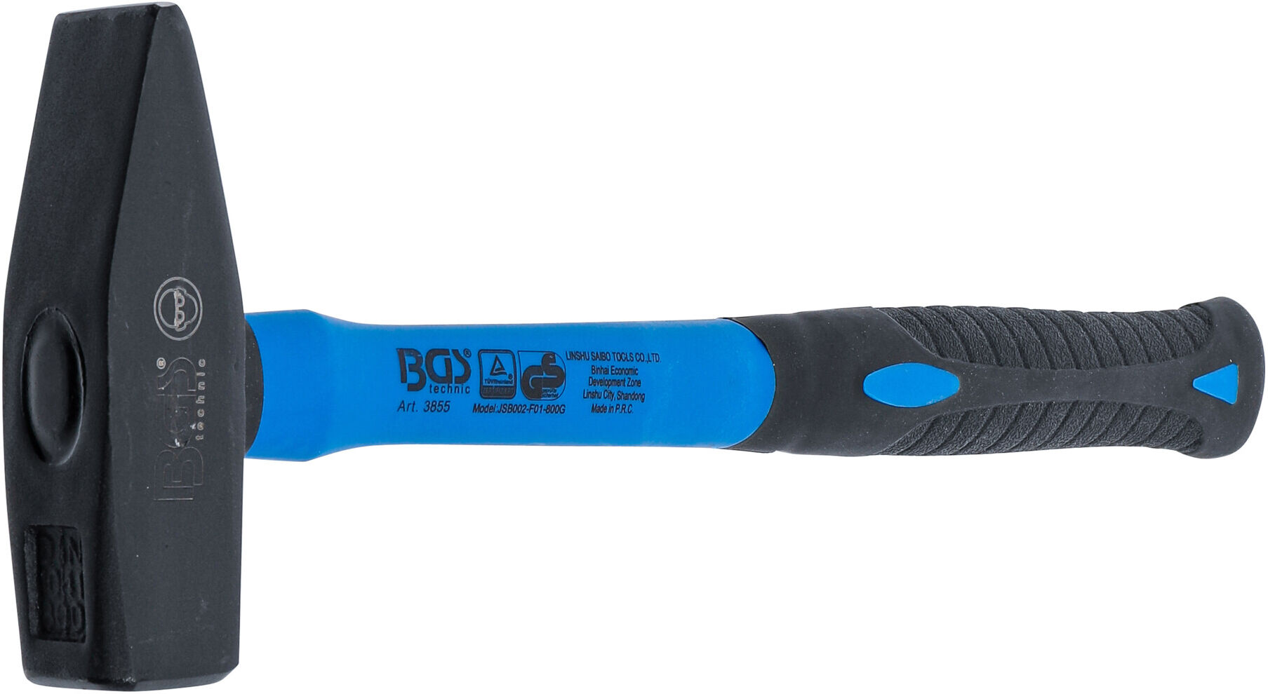 BGS Schlosserhammer 3855, Fiberglasstiel, DIN 1041, 800 g ; BGS technic)