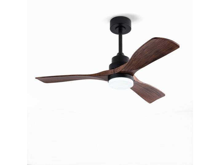 Bexevue Deckenleuchte mit 3 Holzflügeln, 3-Stufen Dimmer, DC-Motor, Schwarz, LED integrated, 107x45.7x107 cm, Lampen & Leuchten, Innenbeleuchtung, Deckenleuchten, Deckenleuchten