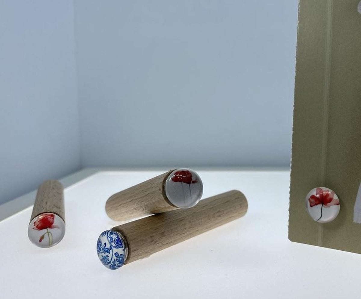 High5Wood Kaartpin Klaproos Set van 4