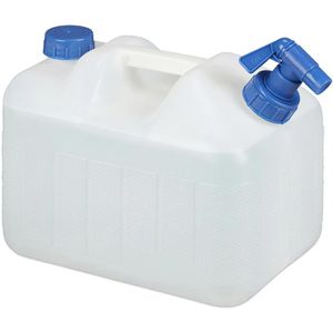 Relaxdays Wasserkanister 10026581, 10 Liter, lebensmittelecht mit Schraubverschluss & Auslaufhahn