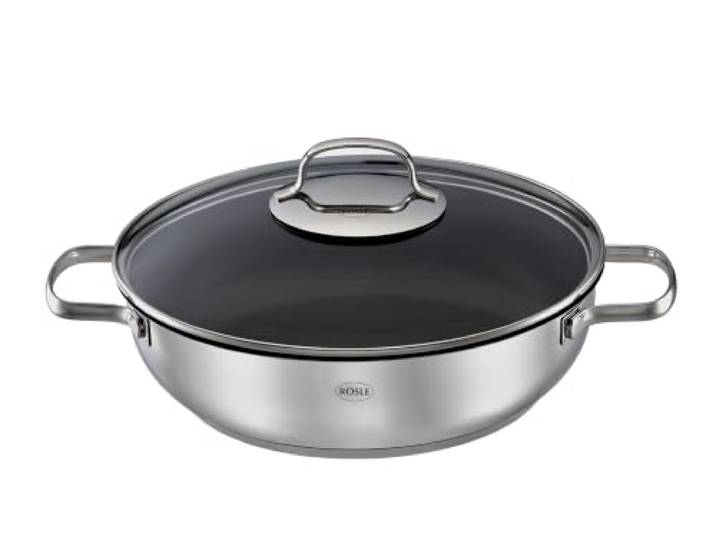 RÖSLE ELEGANCE Servierpfanne Ø 28 cm, Edelstahl 18/10, silbern