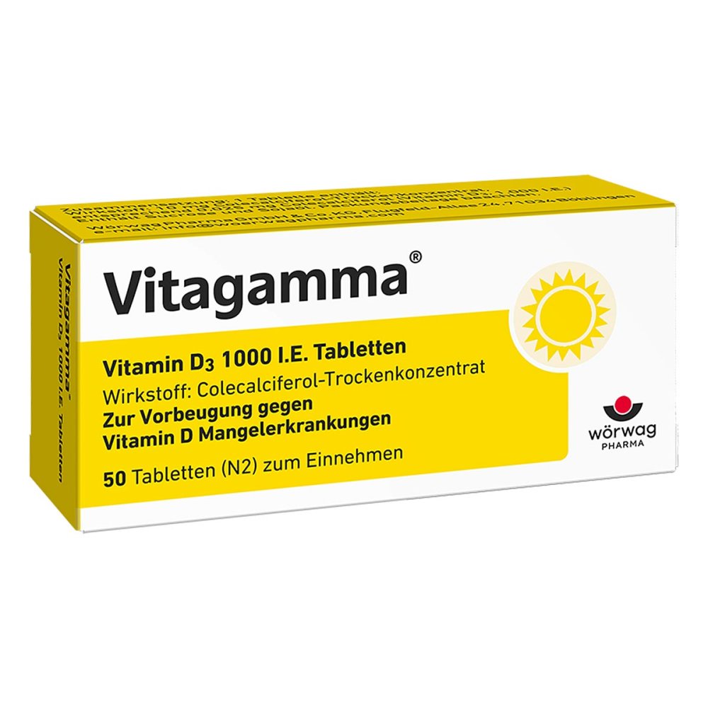 Wörwag Pharma GmbH & Co. KG Vitagamma Vitamin D3 1000 I.e.tabletten 01486039
