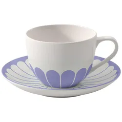 CAPPUCCINOTASSE MIT UNTERTASSE Fleur Couleur Bleu 300 ml