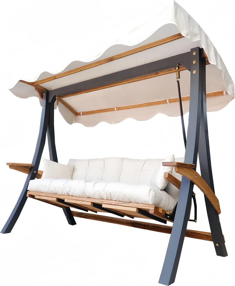 Schwarz Mit Weißen Kissen Gartenschaukel Outdoor Polster Moderne
