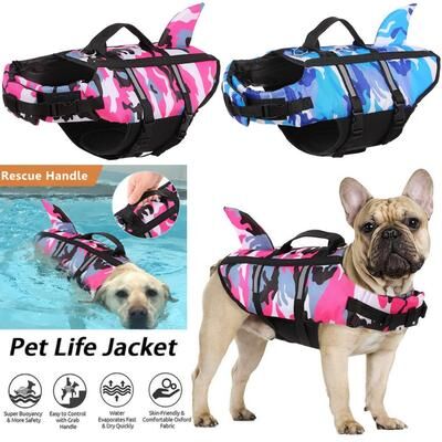 PetsAreLife Dog Life Jacket Vest For Swimming & Safety, Adjustable Swimwear For Pets fuchsia s