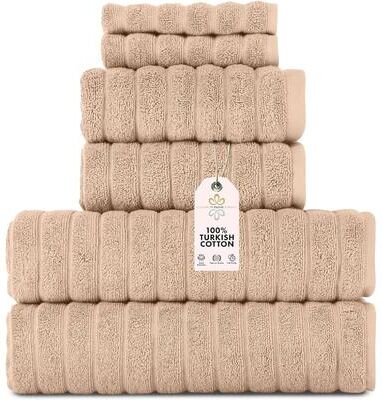 Classic Turkish Towels Brampton 6 Piece Luxury Turkish Cotton Towel Set