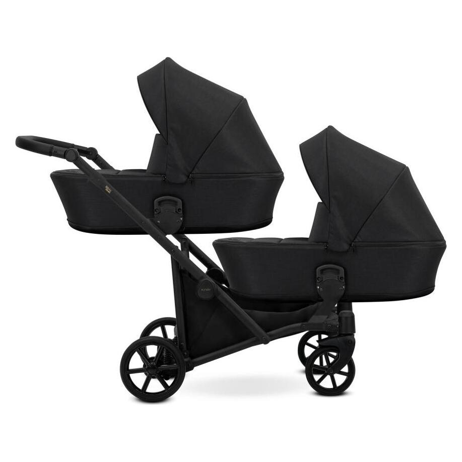 Kunert BRAV DUO 2in1 Doppelkinderwagen in Schwarz mit Gel-Rädern und schwarzem Rahmen (65399361)