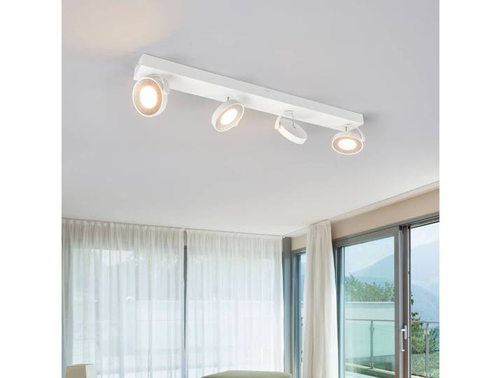 Philips Clockwork LED-Deckenstrahler weiß 4-flg. Clockwork, dimmbar, weiß / opal, für Wohn- / Esszimmer, Metall, Modern, Wandlampe