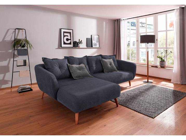 Home affaire Ecksofa Baggio formschöne Polsterecke, bequem, Breite 277cm, L-Form, Zierkissen inklusive