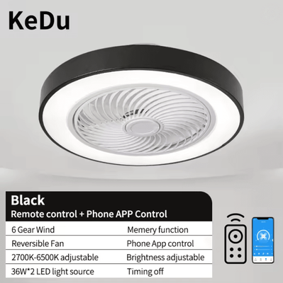 Inspire Essentials LumiBreeze Modern Ceiling Fan Light With Remote Control Quiet, Energy Efficient, And Stylish Home Lighting Solution 110v black