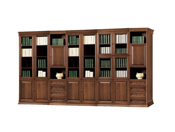 JVmoebel Kleiderschrank Brauner Massivholz Büroschrank mit Regalen und Schubladen (Bürochrank) Made in Europa