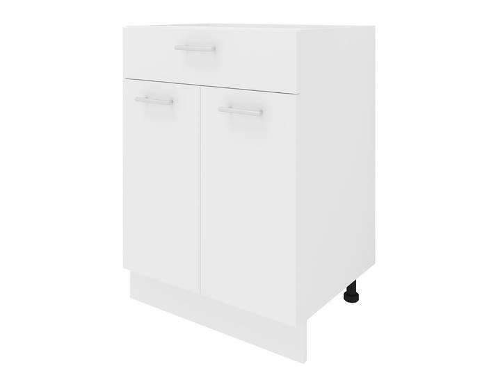 Meuble bas Esilo avec tiroir 60cm Blanc/Blanc