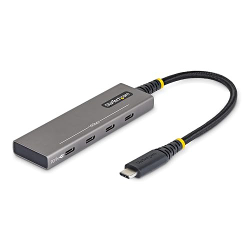 StarTech.com 4-Poorts USB-C Hub, 10Gbps, 100W PD Charging, Grijs