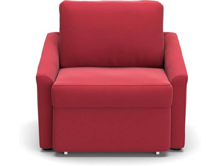 DOMO. collection Sessel Relax, Schlaffunktion, rot Sessel mit Schlaffunktion, praktischer Boxspring Schlafsessel mit klassischem Design und Liegekomfort, 108x96x86 cm (BxTxH)