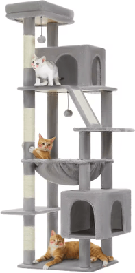 Inspire Picks Multi Level Cat Tree Tower With Large Condo Beds & Scratching Posts amt0281gy 180cm