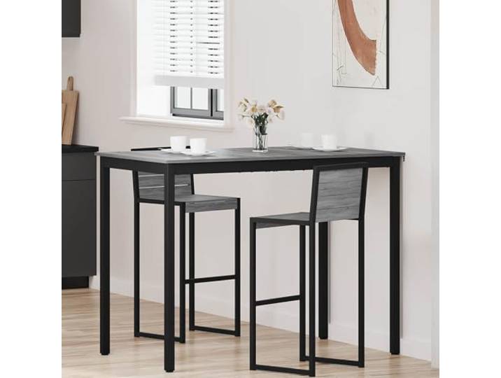 WXGTBKPR Stehtisch - Bartisch aus Holzwerkstoff, Metallgestell, 140x80x105 Rechteckige Tischform, Modernes Design, Für Küche & Esszimmer, Stabil & Robust