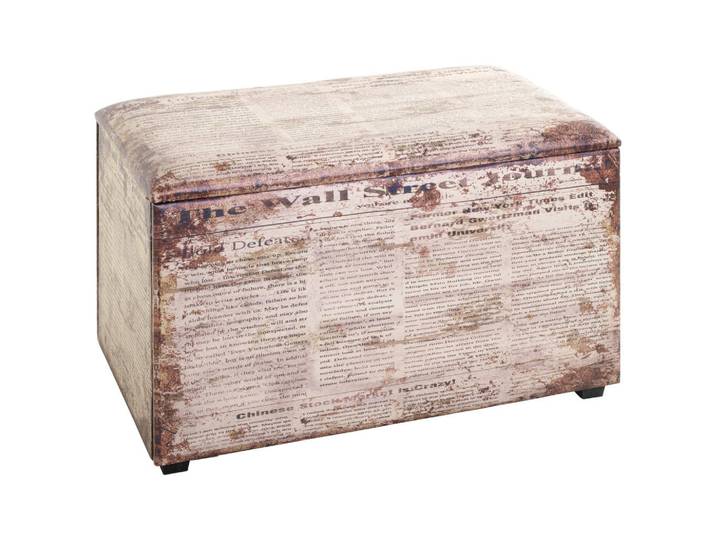 Truhenbank, Mehrfarbig, Zeitung, 65x42x40 cm, Kleinmöbel, Truhen, Truhenbänke
