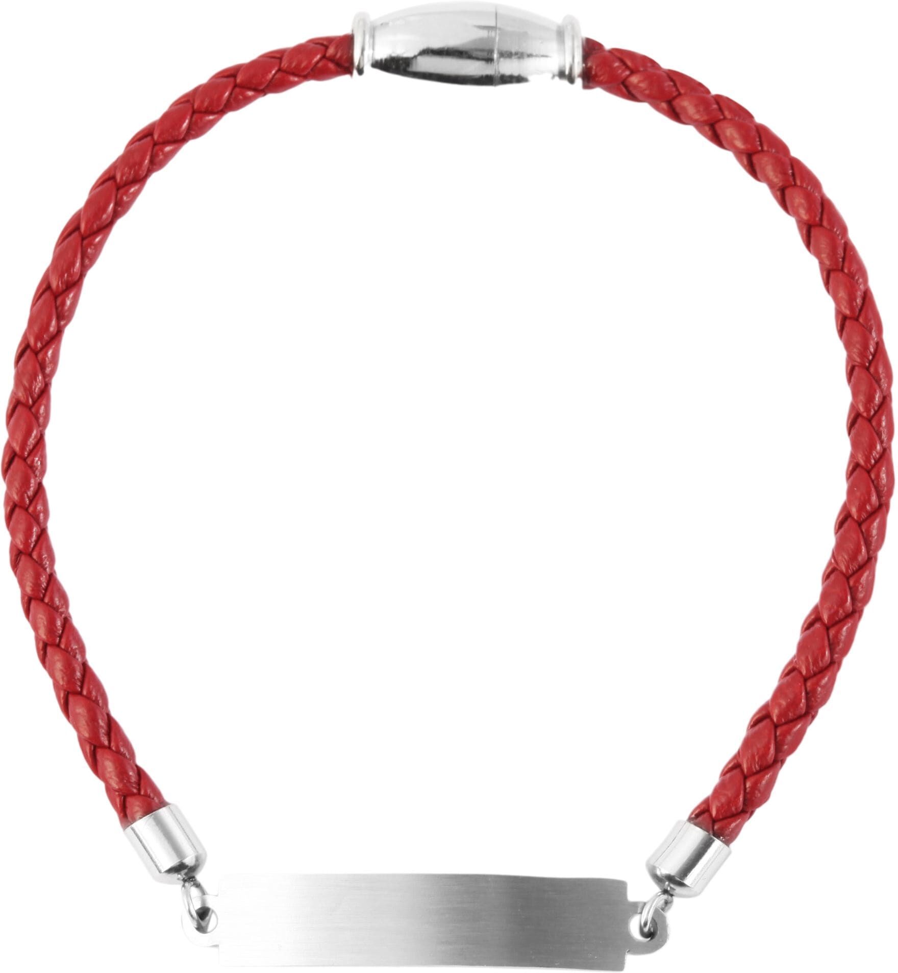 Lederarmband ADELIA´S "Damen Armband ¿ Lederarmband aus Leder 17 cm" Gr. 17, rot, Armbänder, Damen, Blacklist, Lederarmband