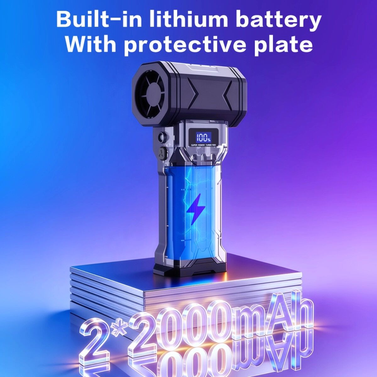 INF Handlicher Mini-Staubbläser – Wiederaufladbarer kabelloser Luftausbläser 110000RPM, 4000mAh, 4-Stufen, ABS Schwarz