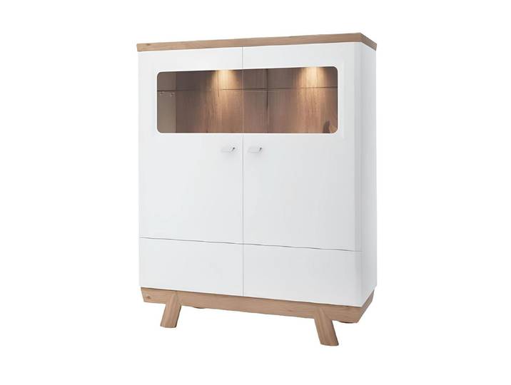 Xlmoebel Kommode Eleganter Stauraumschrank mit Glasvitrine in hochwertiger Verarbeitung (Schrank (TRK), Hergestellt in Europa