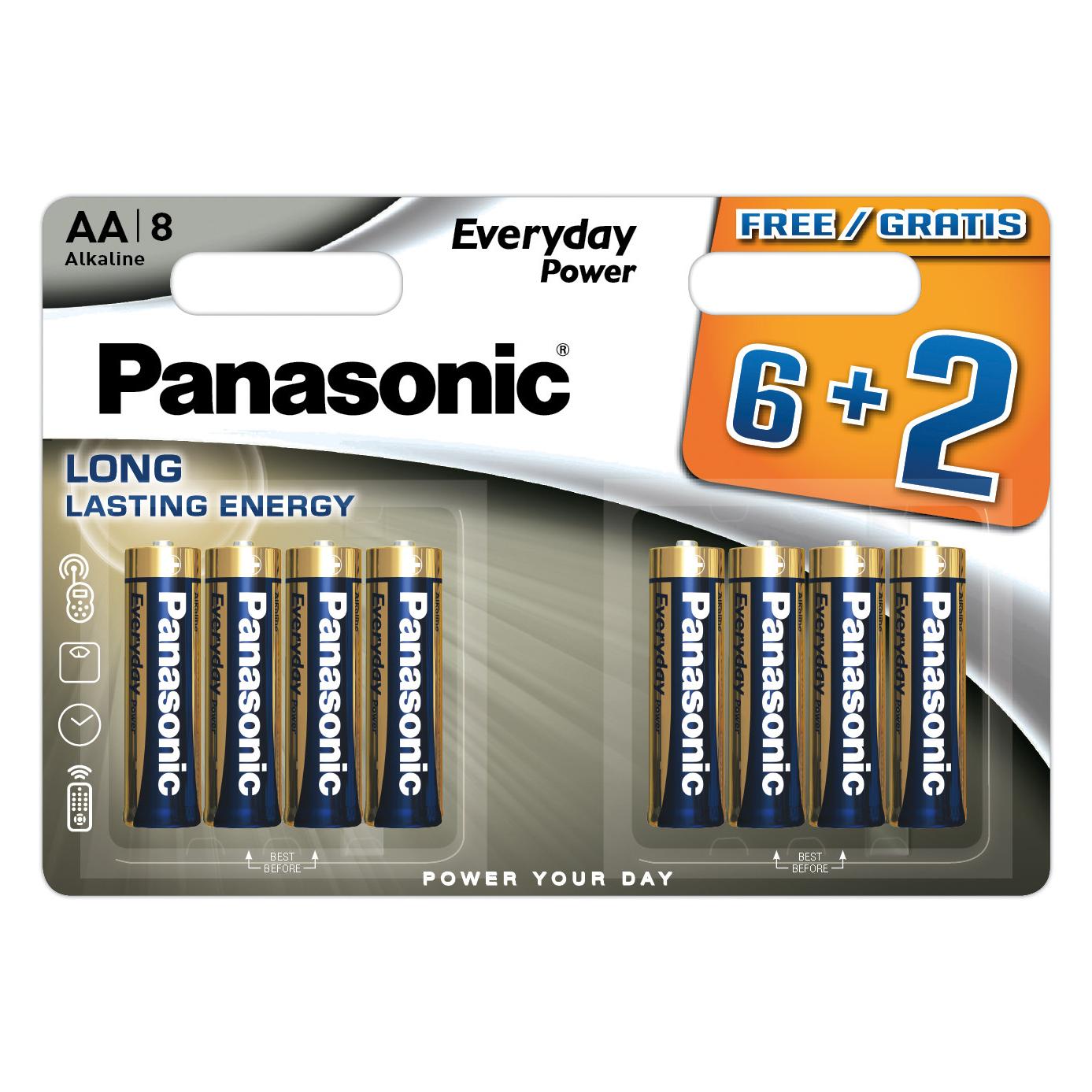 Panasonic Everyday Power battery LR6EPS/8B (6+2) (8 Stk., AA) (LR6EPS/8BW 6+2F)