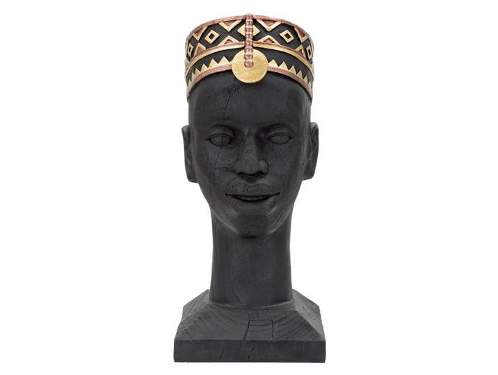 Skultpur Massai Man goldfarben, B: 25 cm