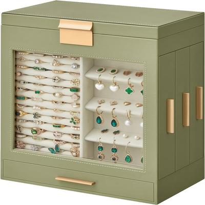 No "Jewelry Box with Glass Window - 6.1""D x 10.3""W x 12.6""H"