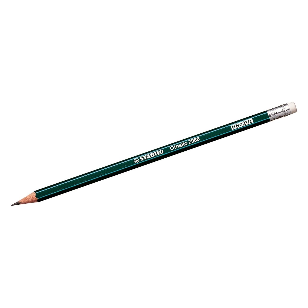 Stabilo Bleistift mit Radiergummi - Othello - Einzelstift - Härtegrad HB (HB, 1x) (2988/HB)