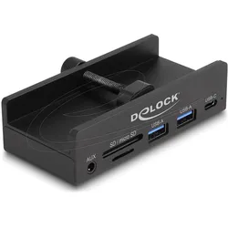 Delock Externer USB 5 Gbps 3 Port Hub 2 x USB Typ-A, 1 x USB (3 Ports), Dockingstation + USB Hub, Schwarz