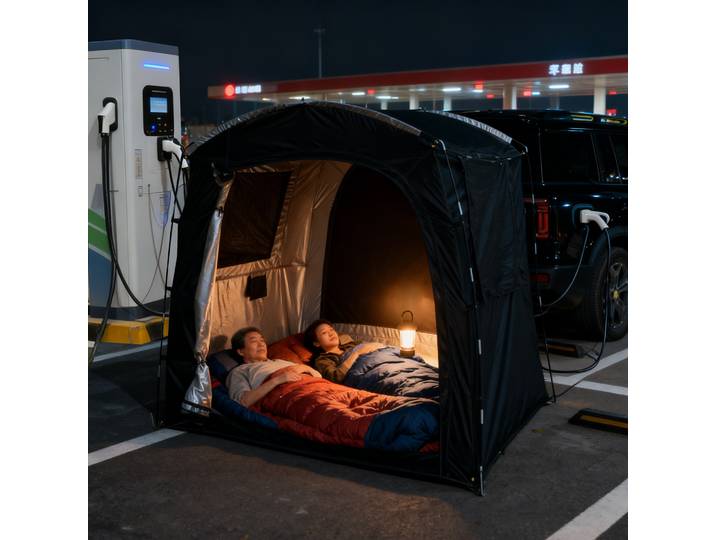Tente de hayon SUV pour 2 personnes, installation facile, étanche, pour Camping en plein air, Van, véhicule, avec fenêtre en maille, pare-soleil, Style Tunnel