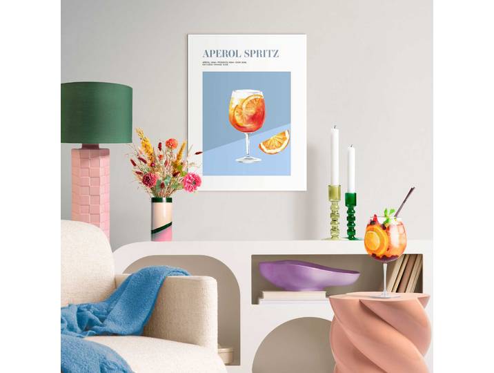 Bild mit Rahmen REINDERS Aperol Spritz , orange (farbe bild(er): orange), B:30cm H:40cm T:1,6cm, Holzwerkstoff, Bilder, Bild mit Rahmen